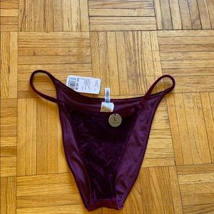 FOREVER21 High leg cheeky velvet bikini bottoms